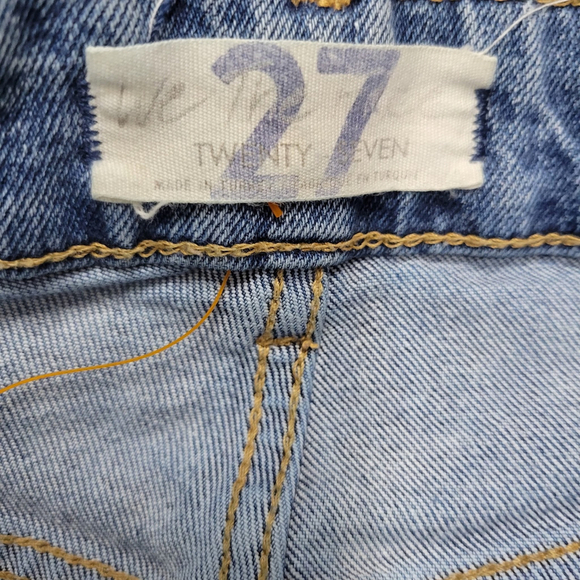 We The Free Women's Distressed Straight Mid-Rise Slit Ankle Button-Fly Jeans 27 - Picture 8 of 8